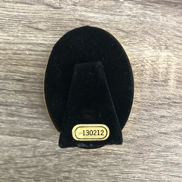 Vtg Solid Brass Miniature Oval Frame - Picture 7 of 11